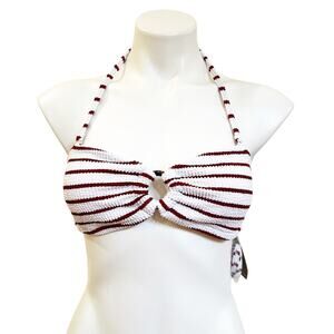 NEW J. Crew Scrunchie Ring Bandeau Bikini Top sz S